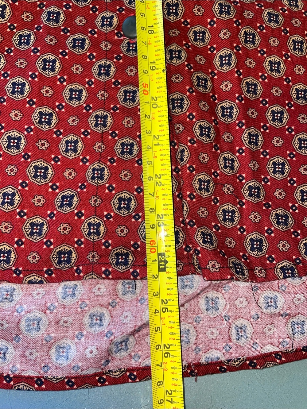 Homemade Red Patterned Button-Up Shirt - Picture 8 of 8
